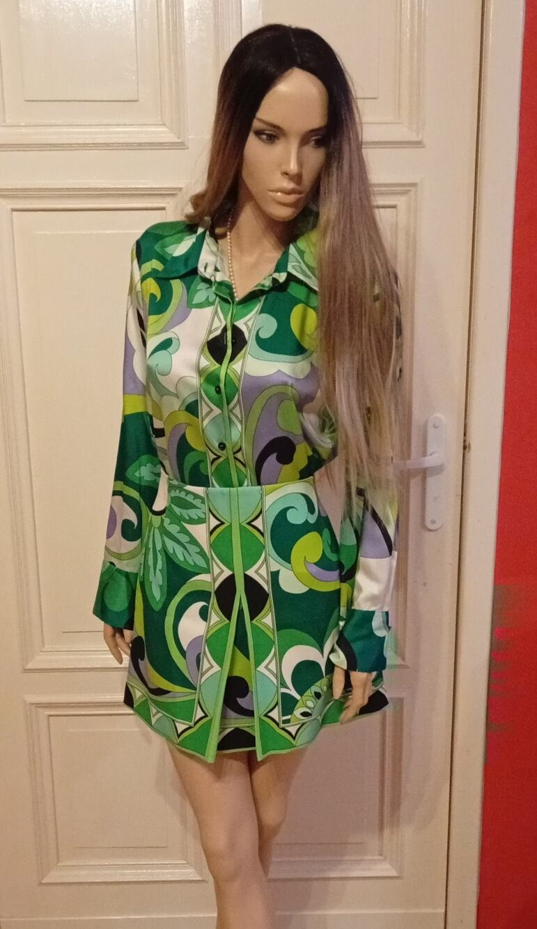 Zara Women's set Shirt & Skirt XL L 70s style